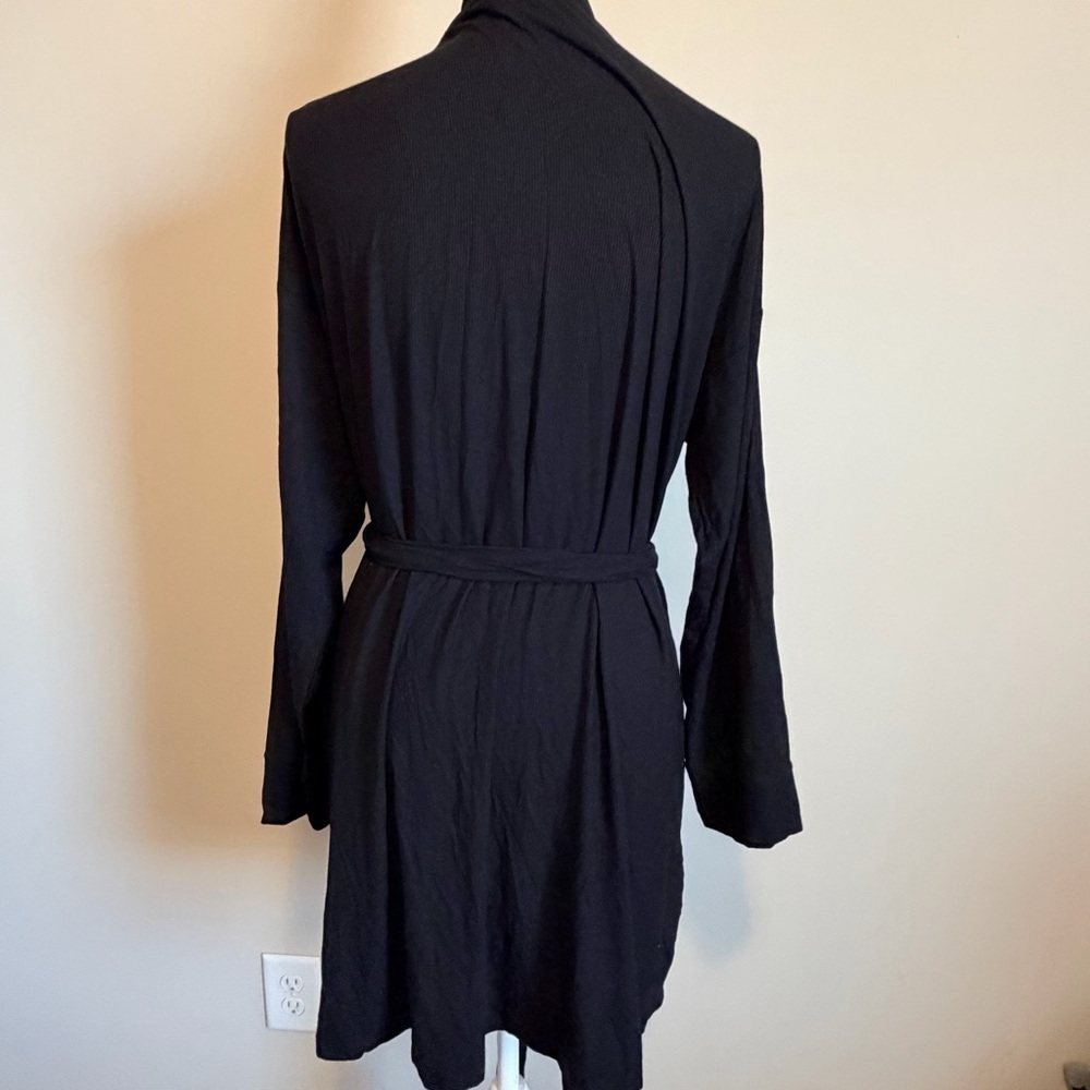 NWT SKIMS soft lounge rib robe size xl black relaxed fit - Picture 4 of 16